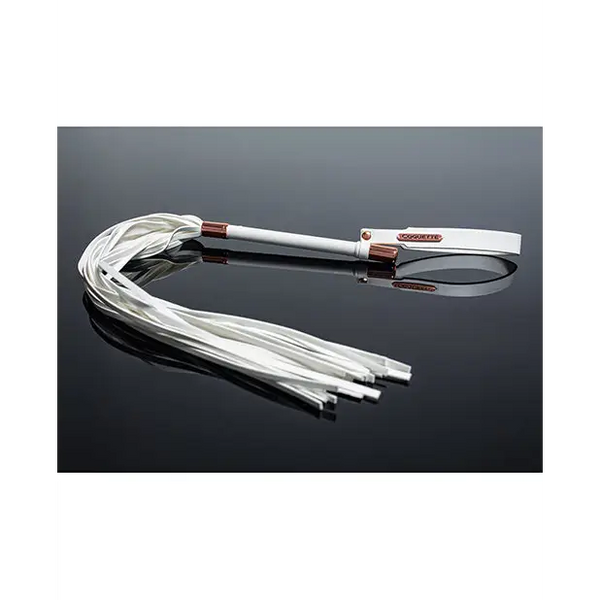 Pleasure Collection Matte Finish Whip - White/Rose Gold - Bondage Blindfolds & Restraints