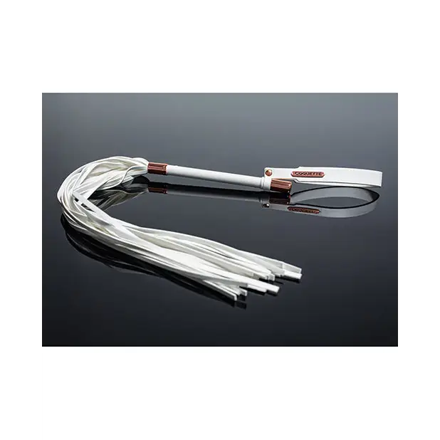 Pleasure Collection Matte Finish Whip - White/Rose Gold - Bondage Blindfolds & Restraints