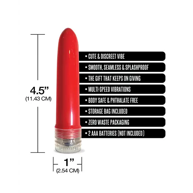 Pleasure Package I Didn’t Know Your Size 4’’ Multi Speed Vibe - Red - Vibrators