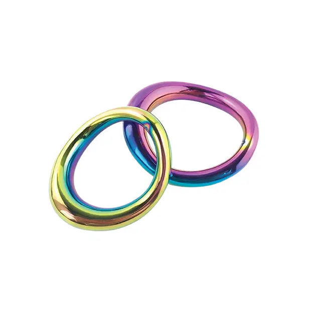 Plesur 1-3/4 Metal Cock Ring - Rainbow