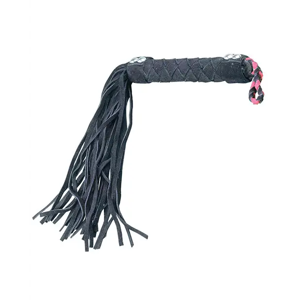 Plesur 15’’ Leather Flogger - Black - Bondage Blindfolds & Restraints