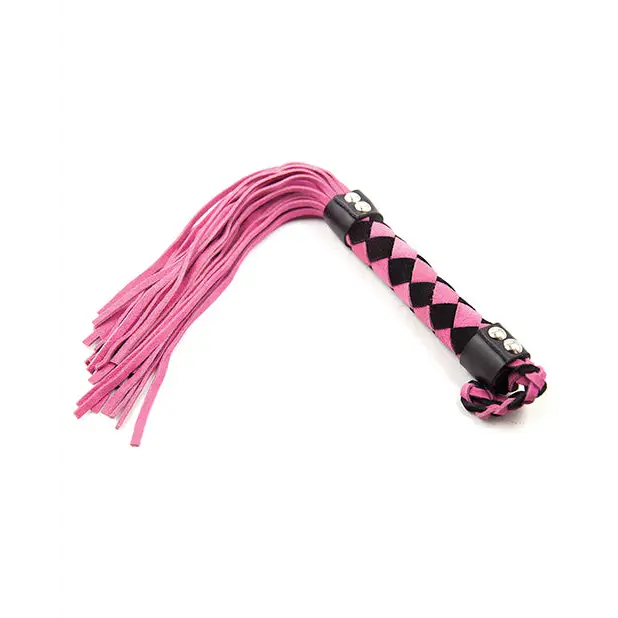Plesur 15’’ Leather Flogger - Pink - Bondage Blindfolds & Restraints