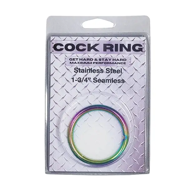 Plesur 2 Metal Cock Ring - Rainbow