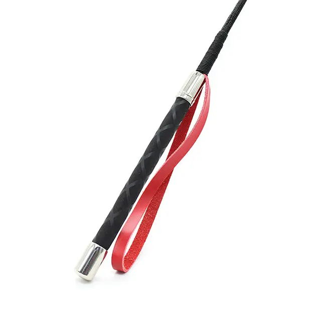 Plesur 26’’ Heart PVC Crop - Black/Red - Bondage Blindfolds & Restraints