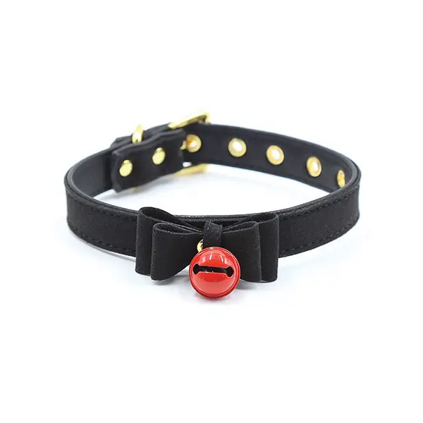 Plesur Cat Bell Bow Tie Collar - Black - Bondage Blindfolds & Restraints