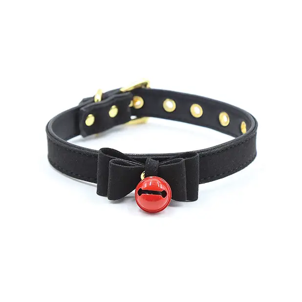 Plesur Cat Bell Bow Tie Collar - Black - Bondage Blindfolds & Restraints