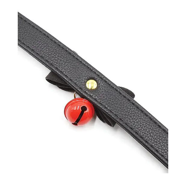 Plesur Cat Bell Bow Tie Collar - Black - Bondage Blindfolds & Restraints