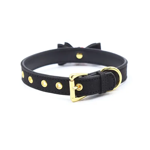 Plesur Cat Bell Bow Tie Collar - Black - Bondage Blindfolds & Restraints