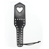 Plesur Cut-Out Heart w/Studs Paddle - Black - Bondage Blindfolds & Restraints