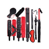 Plesur Deluxe Bondage Kit - Black/Red - Bondage Blindfolds & Restraints