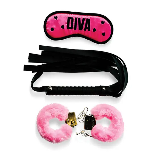 Plesur Diva Play Kit - 3 pc set - Bondage Blindfolds & Restraints