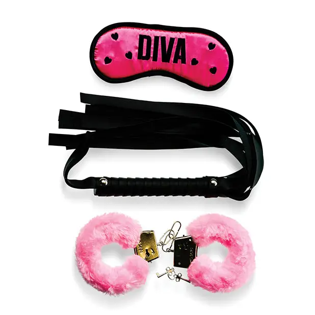 Plesur Diva Play Kit - 3 pc set - Bondage Blindfolds & Restraints