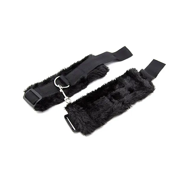 Plesur Fuzzy Bedroom Bondage Kit - Black - Bondage Blindfolds & Restraints