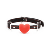 Plesur Heart Ball Gag w/Red Hearts - Black - Bondage Blindfolds & Restraints