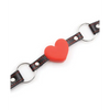 Plesur Heart Ball Gag w/Red Hearts - Black - Bondage Blindfolds & Restraints