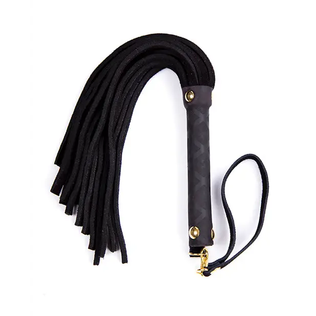 Plesur Mini Leather Flogger - Black - Bondage Blindfolds & Restraints