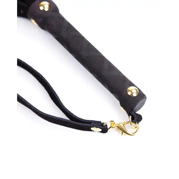 Plesur Mini Leather Flogger - Black - Bondage Blindfolds & Restraints