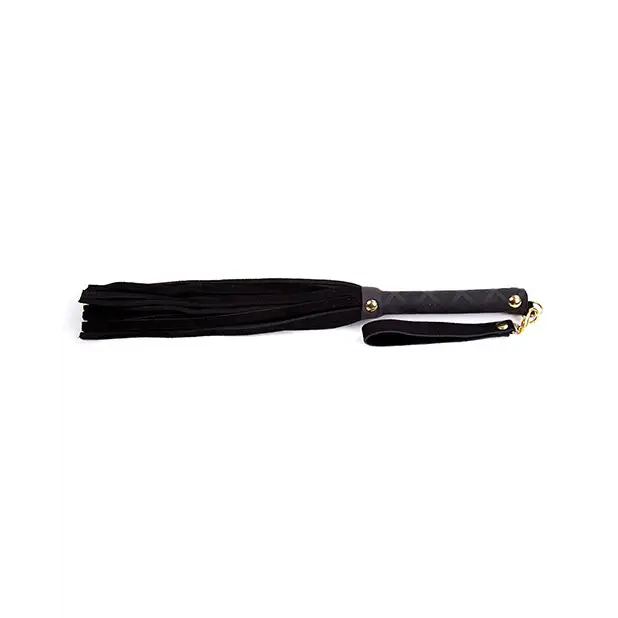 Plesur Mini Leather Flogger - Black - Bondage Blindfolds & Restraints