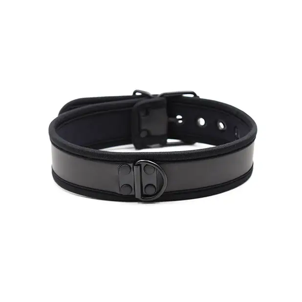 Plesur Neoprene Puppy Collar - Black - Bondage Blindfolds & Restraints