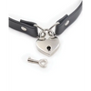 Plesur PVC Collar w/Heart Lock - Black - Bondage Blindfolds & Restraints