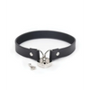 Plesur PVC Collar w/Heart Lock - Black - Bondage Blindfolds & Restraints