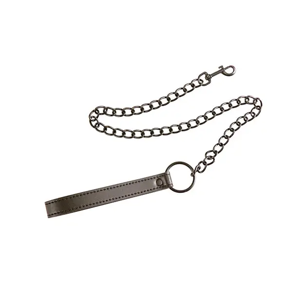 Plesur PVC Leash - Black - Bondage Blindfolds & Restraints