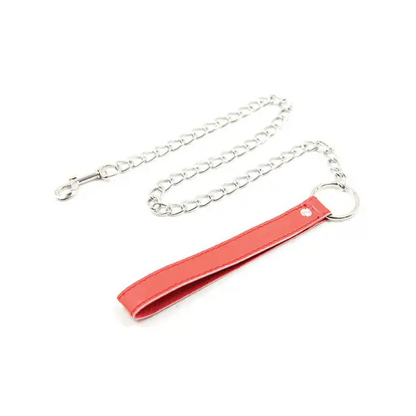 Plesur PVC Leash - Red - Bondage Blindfolds & Restraints