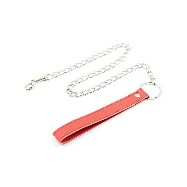 Plesur PVC Leash - Red - Bondage Blindfolds & Restraints