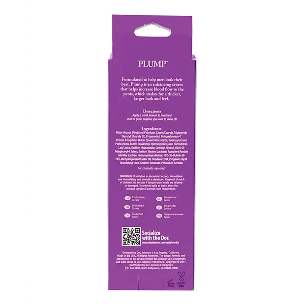 Plump Enhancement Cream for Men - 2 oz Tube - Sexual Enhancers