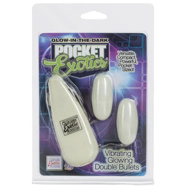 Pocket Exotics Glow In The Dark Double Bullets - Stimulators