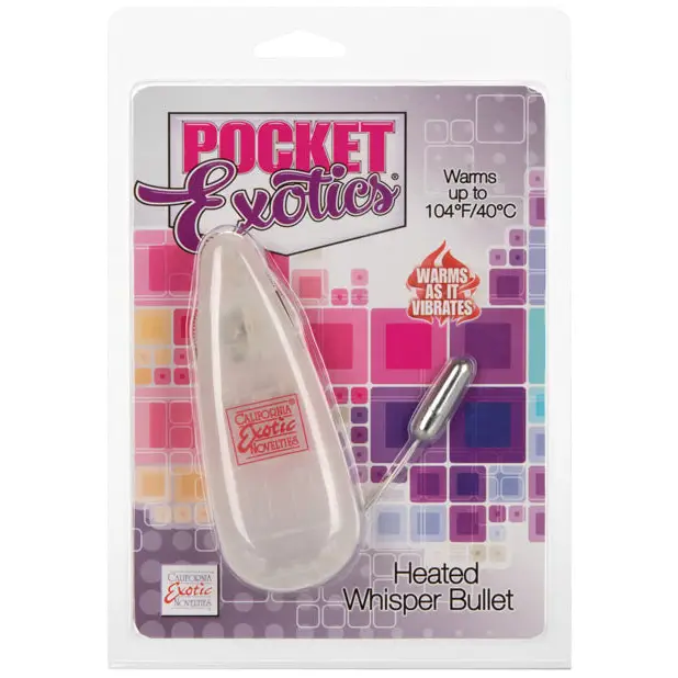 Pocket Exotics Heated Whisper Bullet - Silver - Stimulators