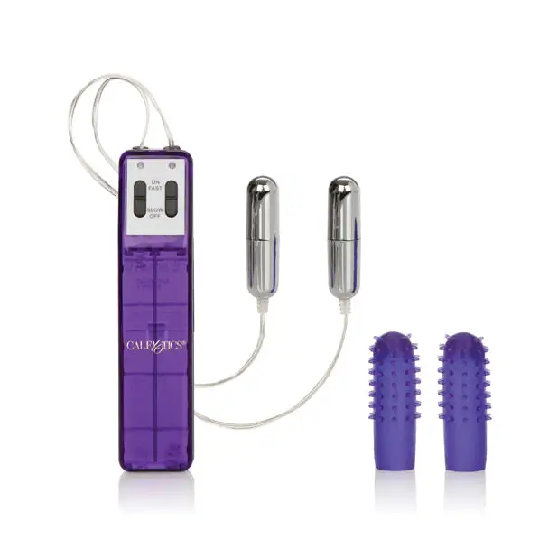 Pocket Exotics Turbo 8 Accelerator Double Bullets - Purple - Stimulators