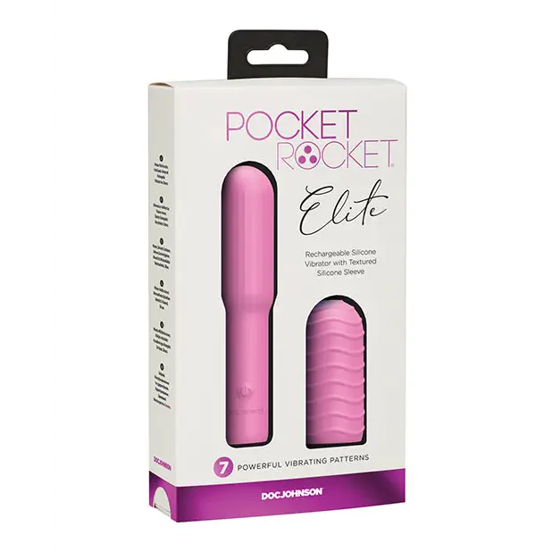 Pocket Rocket Elite Rechargeable w/Removable Sleeve - Pink - Stimulators
