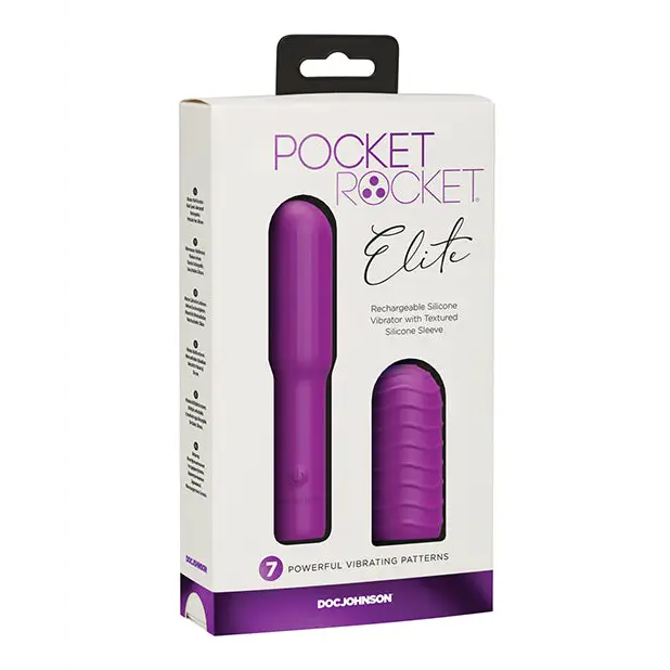 Pocket Rocket Elite Rechargeable w/Removable Sleeve - Purple - Stimulators