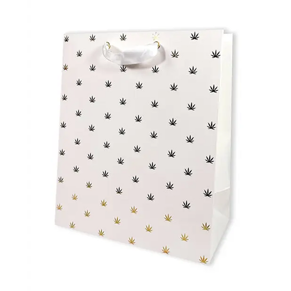 Polka Pot Gift Bag - White/Gold - Bachelorette & Party Supplies