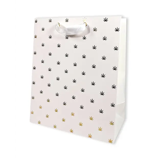 Polka Pot Gift Bag - White/Gold - Bachelorette & Party Supplies