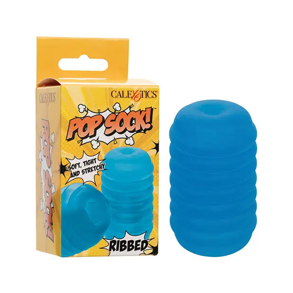 Pop Sock Ribbed Masturbator - Blue - Dolls & Masturbators