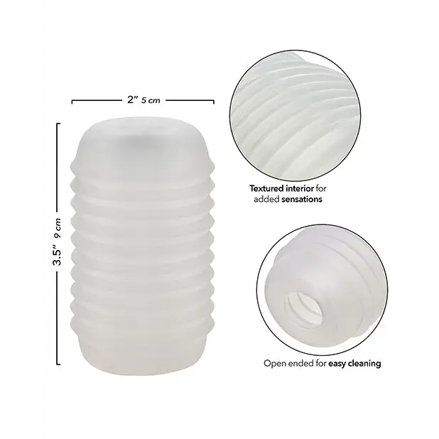 Pop Sock Ribbed Masturbator - Clear - Dolls & Masturbators