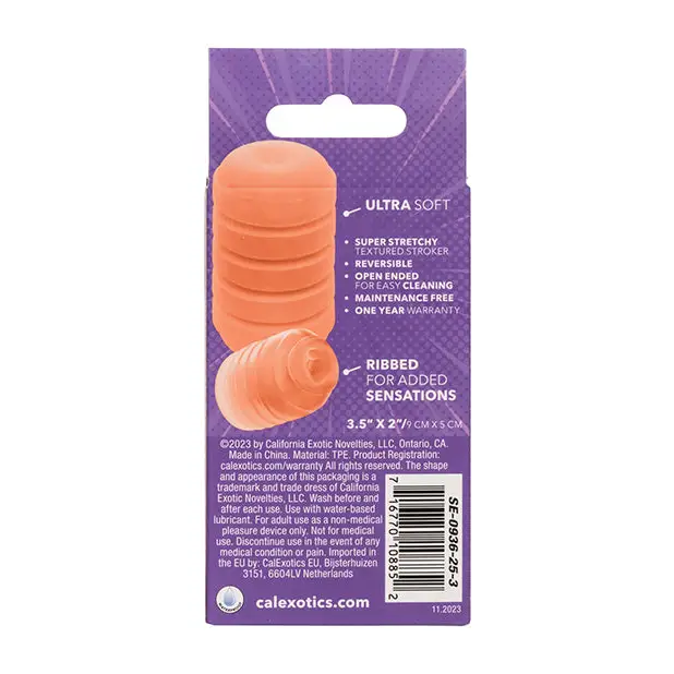 Pop Sock Ribbed Masturbator - Orange - Dolls & Masturbators