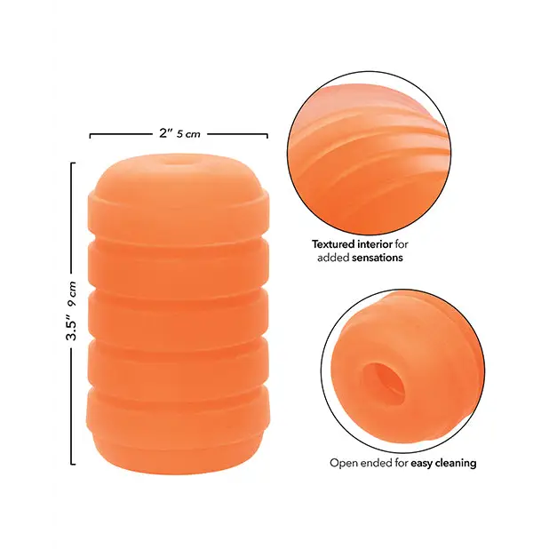 Pop Sock Ribbed Masturbator - Orange - Dolls & Masturbators