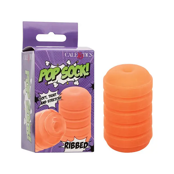 Pop Sock Ribbed Masturbator - Orange - Dolls & Masturbators