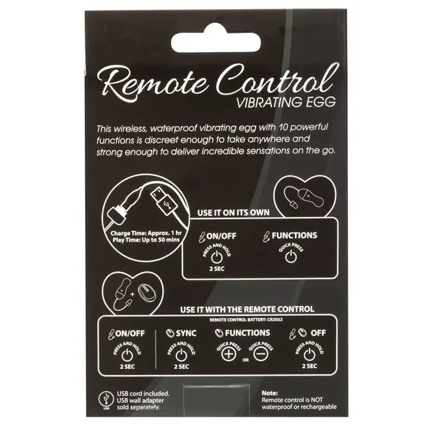 Powerbullet Remote Control Vibrating Egg - Purple - Stimulators