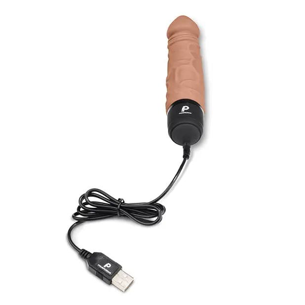 Powercocks 6.5’’ Realistic Vibrator - Mocha - Vibrators