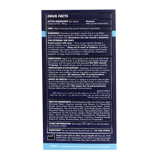Powerect Lidocaine Delay Spray - 15 ml - Sexual Enhancers
