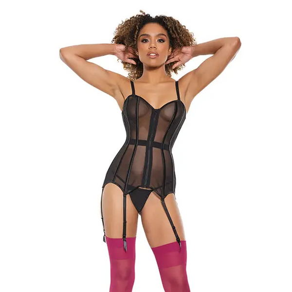Powernet Fully Boned Corset w/Lace-Up Back Black SM - Lingerie - Hanging