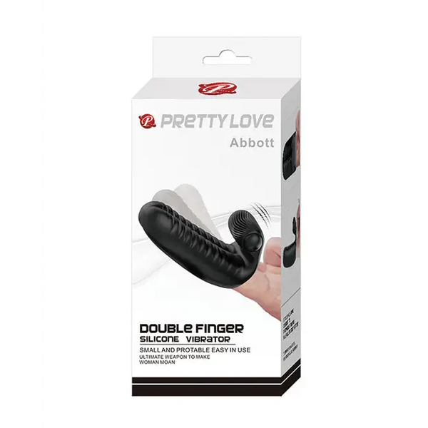 Pretty Love Abbott Double Finger Sleeve - Black - Vibrators