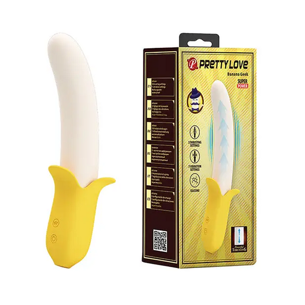 Pretty Love Banana Geek Thrusting Vibrator - Yellow - Vibrators
