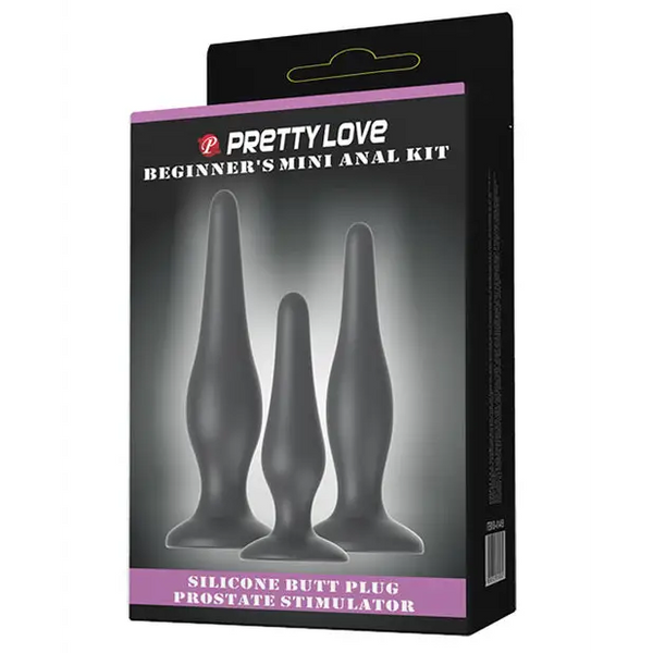 Pretty Love Beginner’s Mini Anal Kit - Black Set of 3 - Anal Products