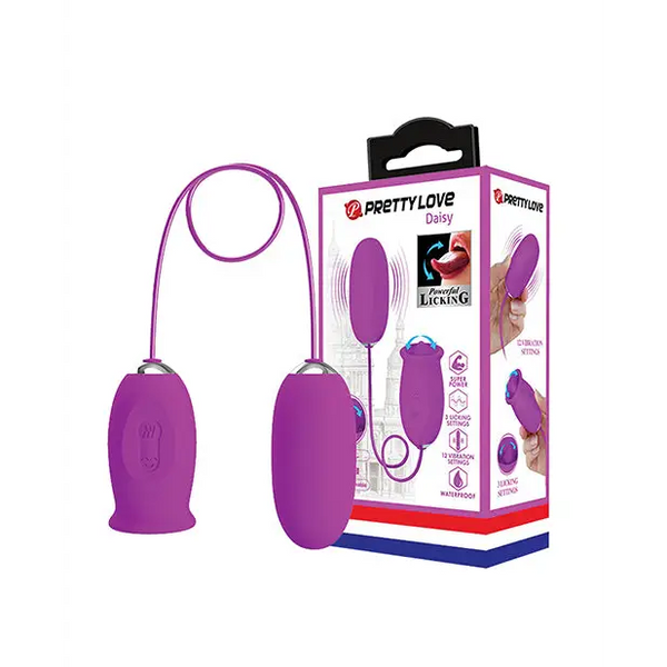 Pretty Love Daisy Silicone Licker Plus Egg - Fuchsia - Stimulators