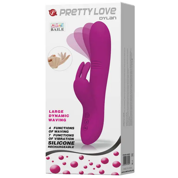 Pretty Love Dylan Bunny Ears Come Hither Rabbit 11 Function - Fuchsia - Vibrators